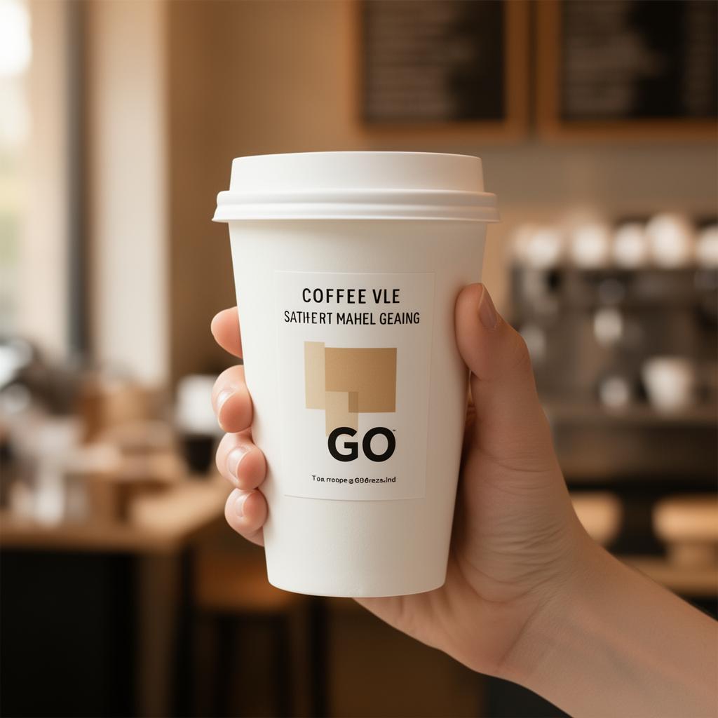 Coffee-to-go Becher mit lokaler Werbung